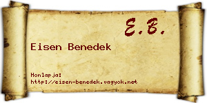 Eisen Benedek névjegykártya