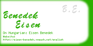 benedek eisen business card